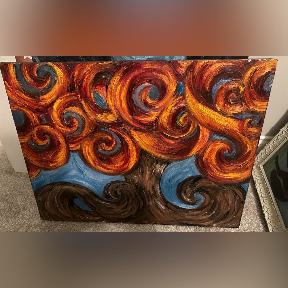 Oil painting (painted by me) on gallery wrap canvas, 18”x24”